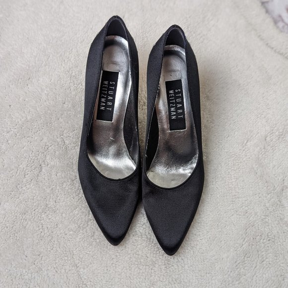 Collectible - limited Edition -  STUART WEITZMAN Back Satin Pumps W Swarovski - Picture 5 of 12